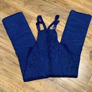 Vintage Tiger Bay Navy Blue Snow Sports Bib Overalls Size XL